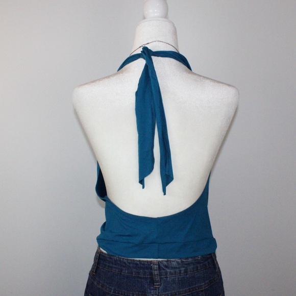 Y2K Sunari Lifestyle Dead-stock Stretchy Halter‎ Women’s Size Large - Picture 5 of 7